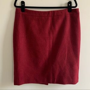 J Crew Mercantile Bordeaux Wool Pencil Skirt 12